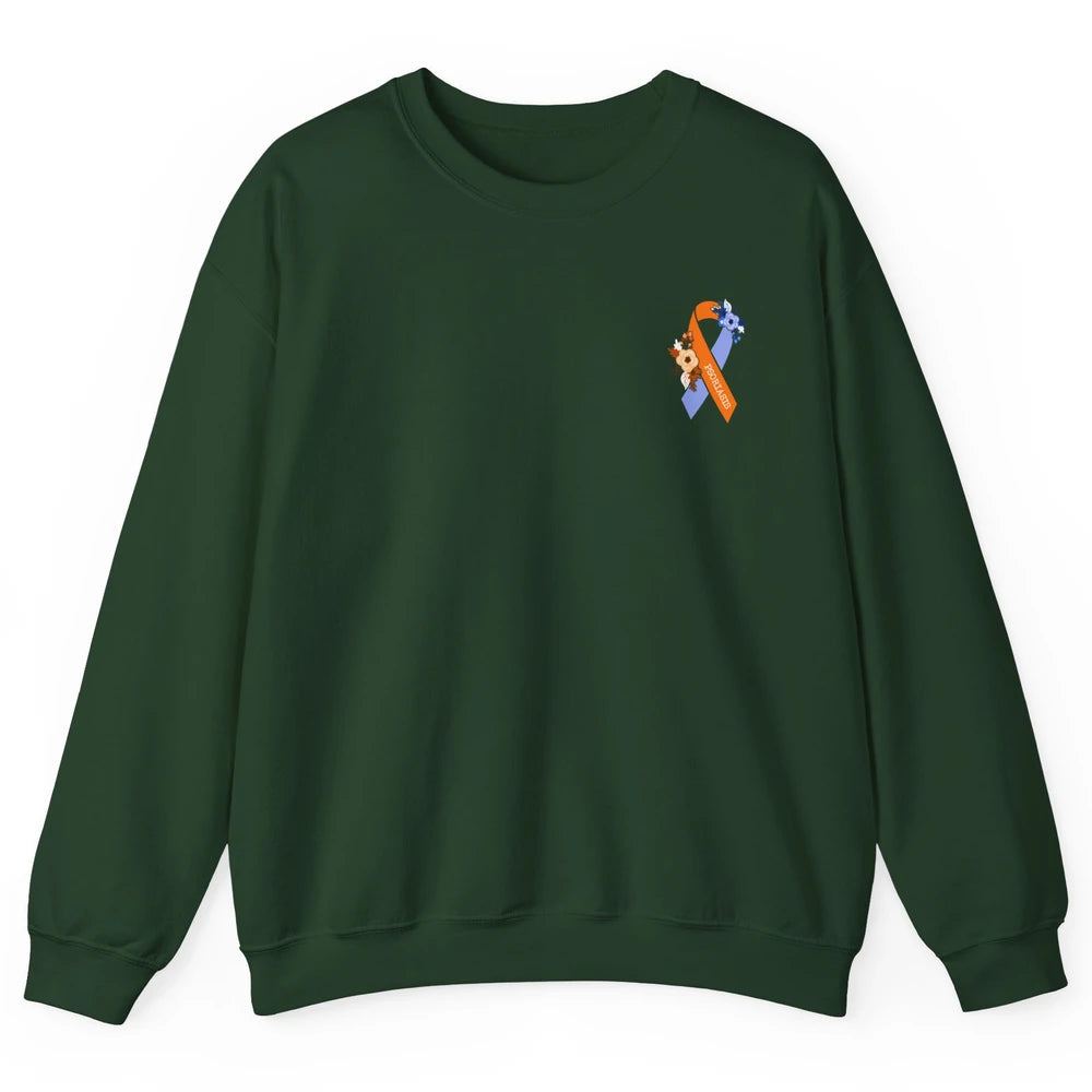 Psoriasis Awareness Floral Ribbon Rainbow Skin Diseases Unisex Crewneck Sweatshirt
