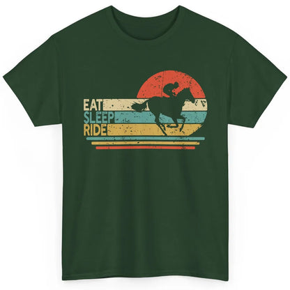 Retro Cowboy Riding Horse Eat Sleep Ride Western Cowgirl Classic Unisex T-Shirt