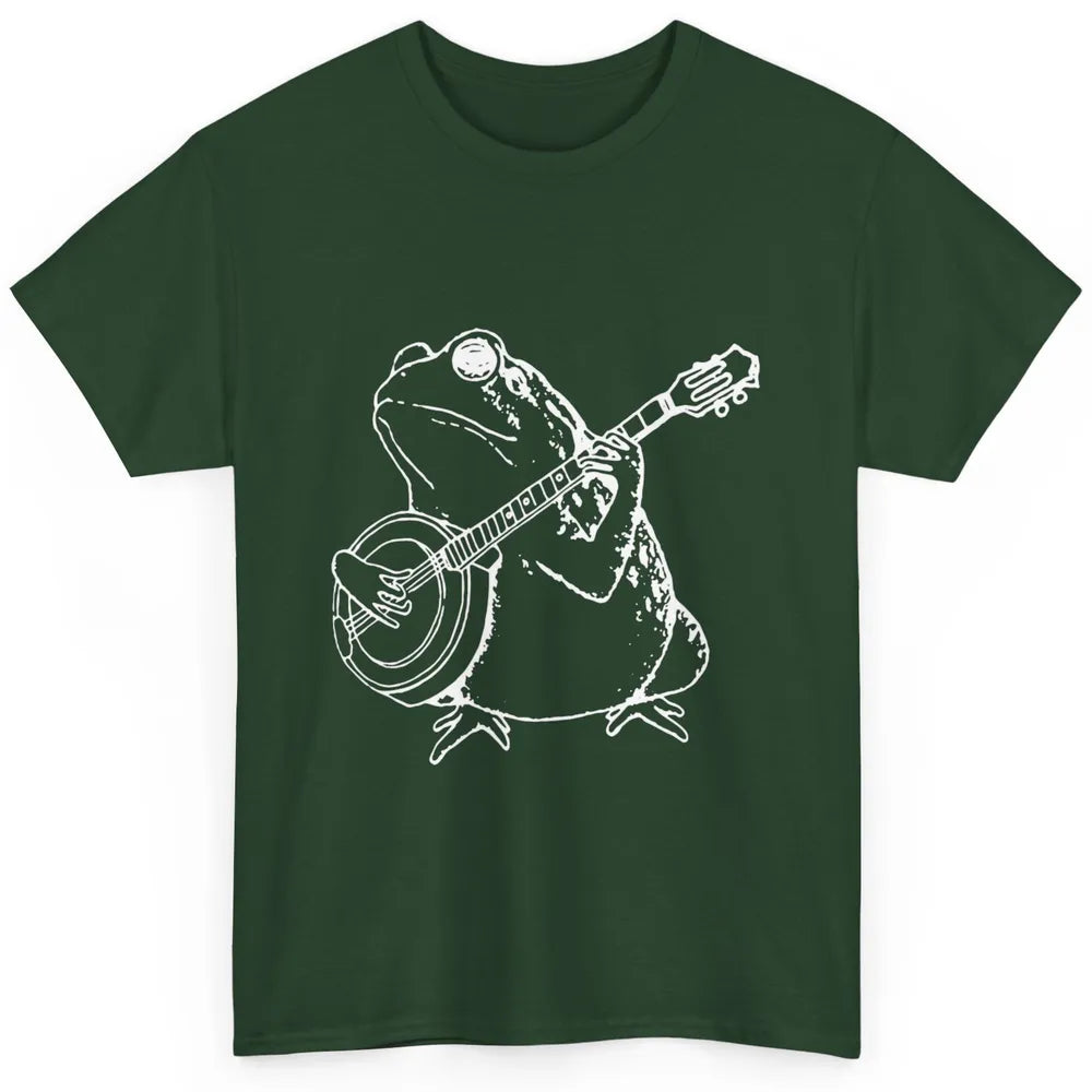 Retro Frog Playing Banjo Musician Banjo Player Music Vintage Classic Unisex T-Shirt