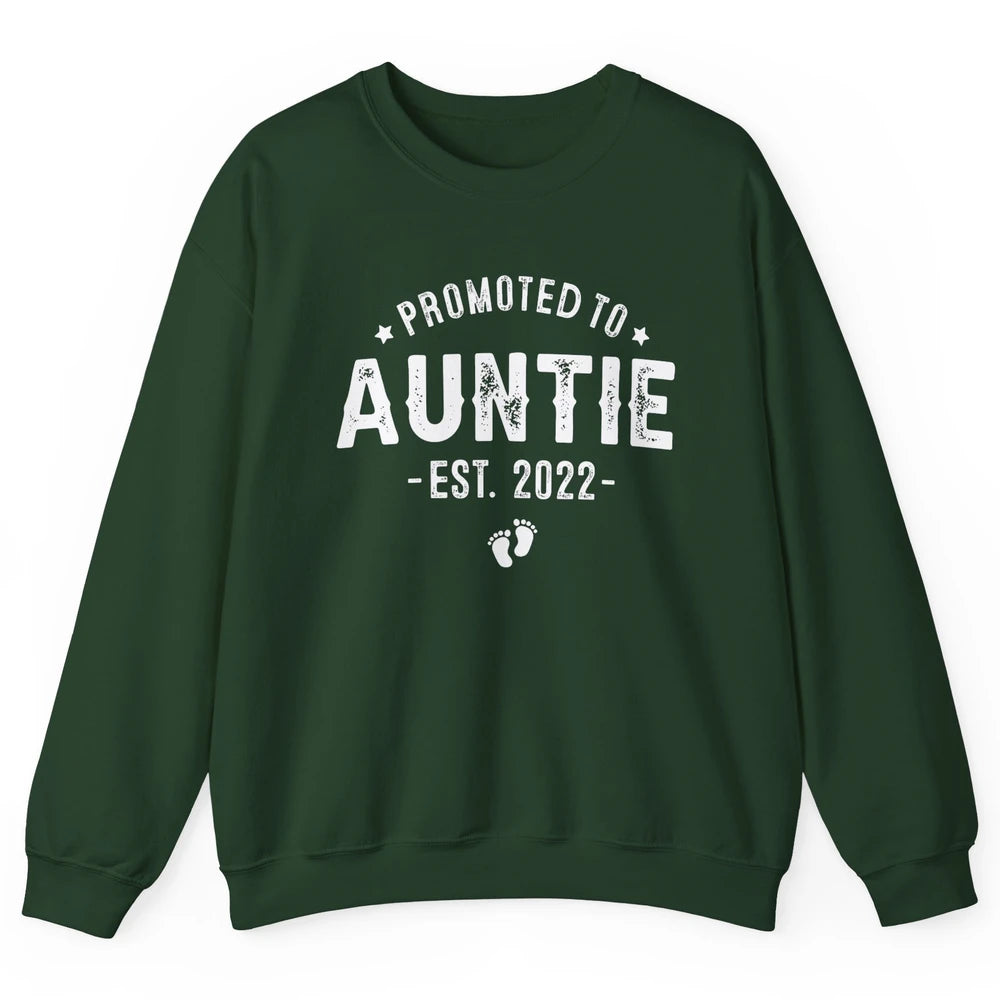 Promoted To Auntie Est 2022 Auntie To Be Pregnancy Reveal Unisex Crewneck Sweatshirt