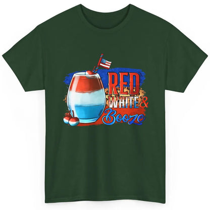 Red White & Booze Leopard US Flag 4th of July American Booze Classic Unisex T-Shirt