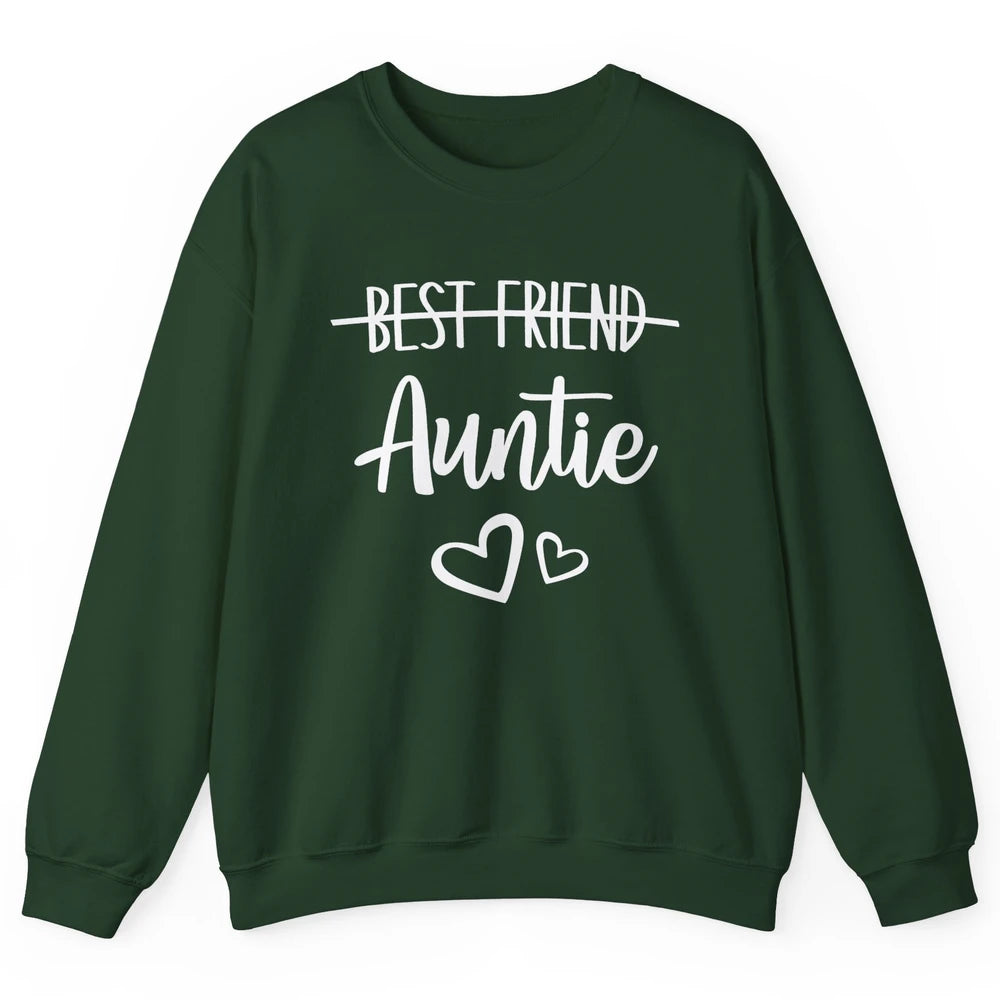 Promoted From Bestie To Auntie Pregnancy Reveal Bestfriend Unisex Crewneck Sweatshirt