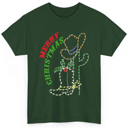 Retro Cowboy Merry Christmas Western Country Cowgirl Costume Classic Unisex T-Shirt