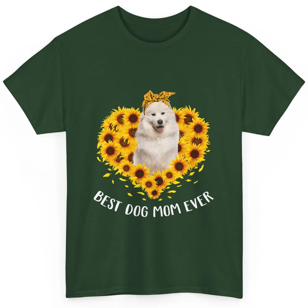 Retro Best Samoyed Dog Mom Ever Mother Puppy Sunflower Heart Classic Unisex T-Shirt