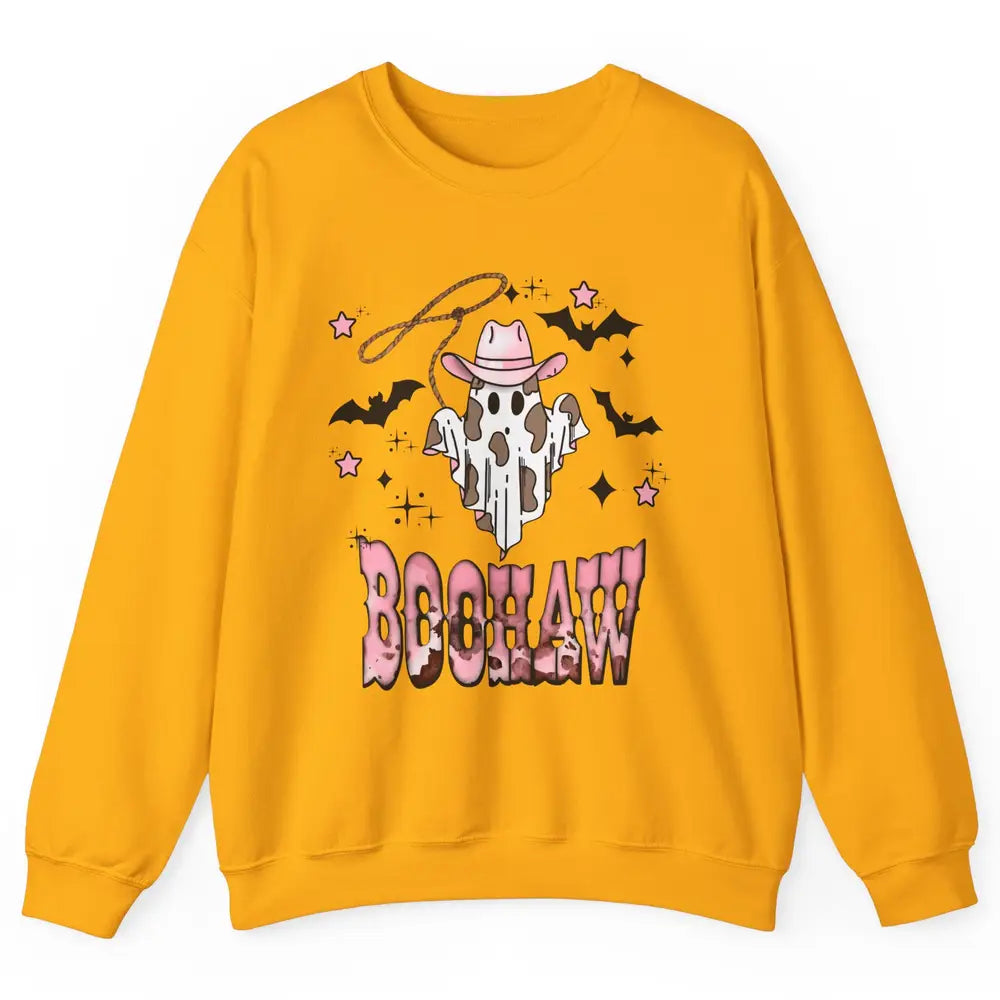 Retro Cowboy Ghost Boohaw Boot Scooting Western Halloween Unisex Crewneck Sweatshirt