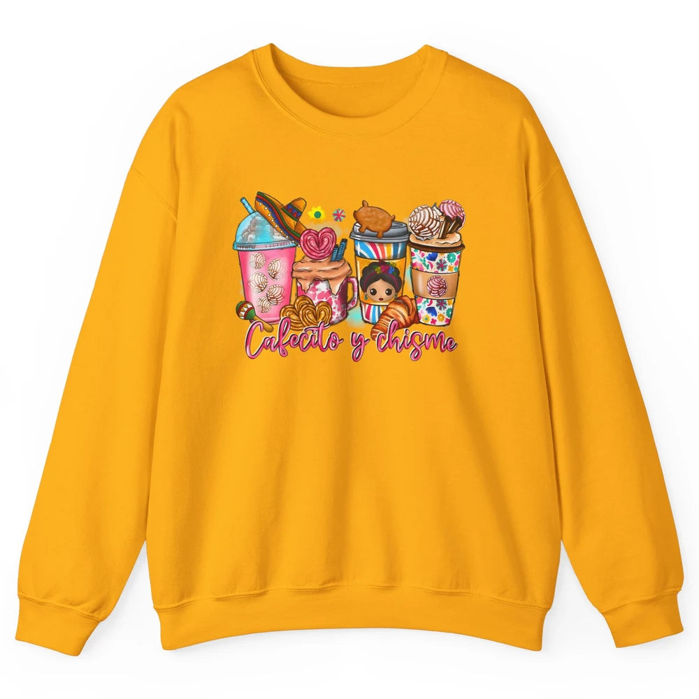 Mexican Drink Coffee Cafecito y Chisme Cinco de Mayo Fiesta Unisex Crewneck Sweatshirt