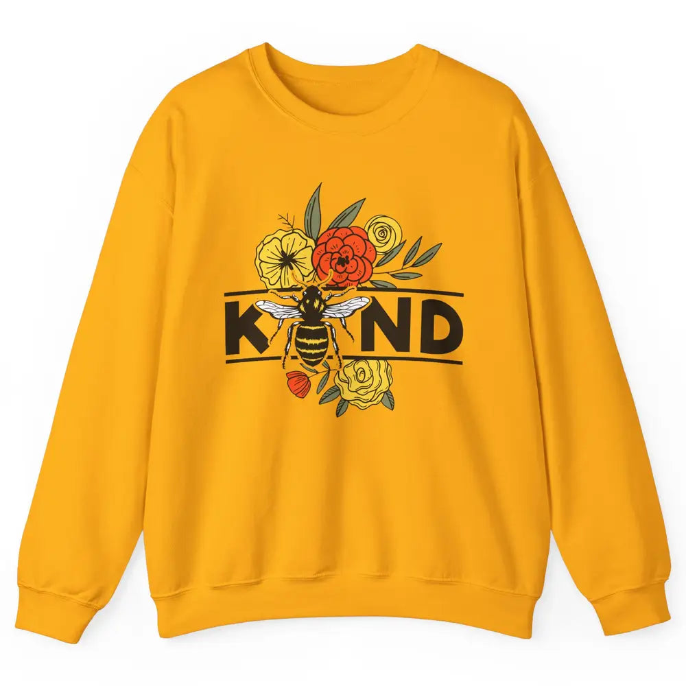 Retro Be Kind Leopard Rainbow Boho Love Mental Health Matter Unisex Crewneck Sweatshirt