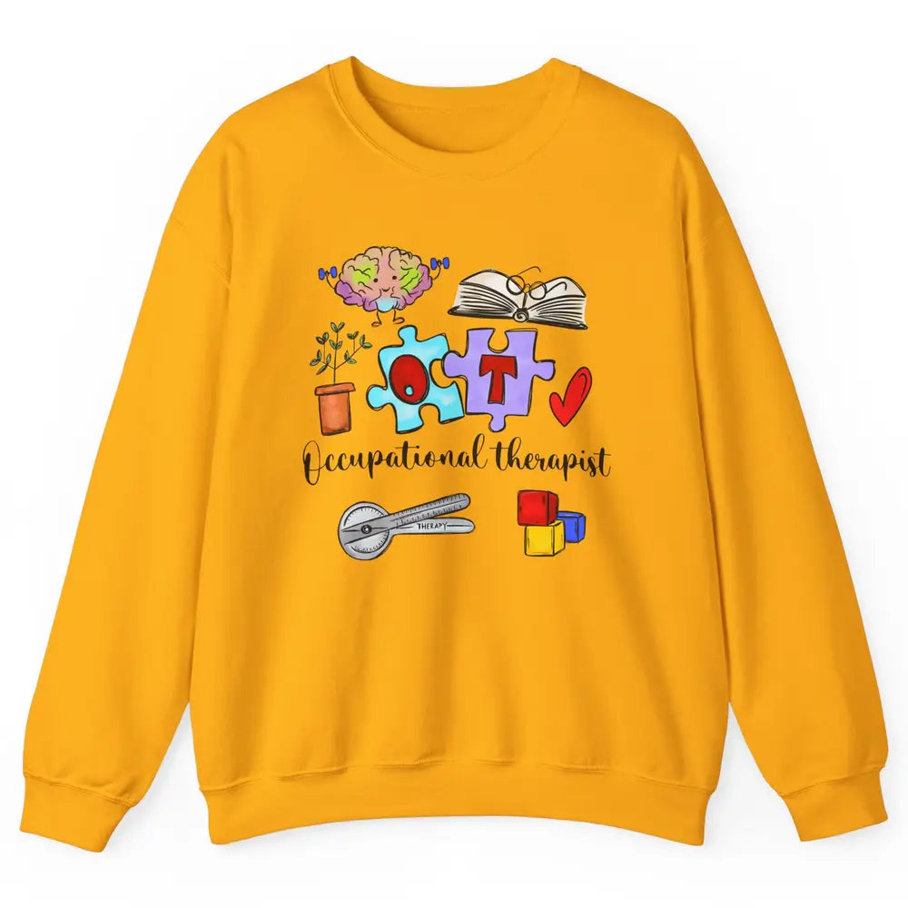 Occupational Therapist Symbols Hand Drawn OT Appreciation Unisex Crewneck Sweatshirt