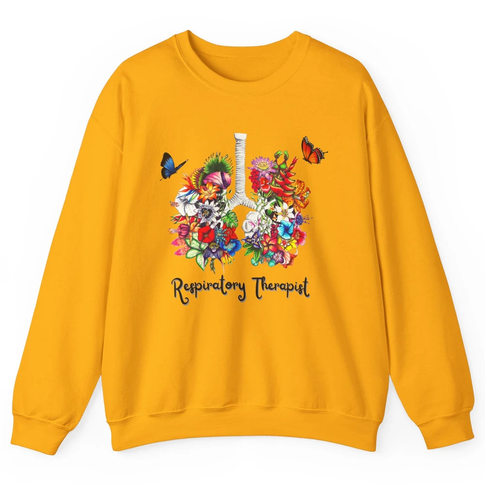 Respiratory Therapy Floral Lung Respiratory Therapist Gift Unisex Crewneck Sweatshirt