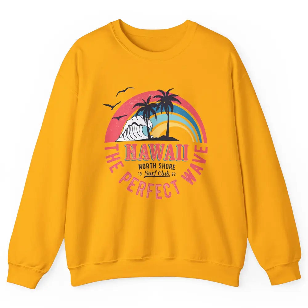 Retro Hawaii North Shore Surf Club Beach Palms Vintage 1980s Unisex Crewneck Sweatshirt