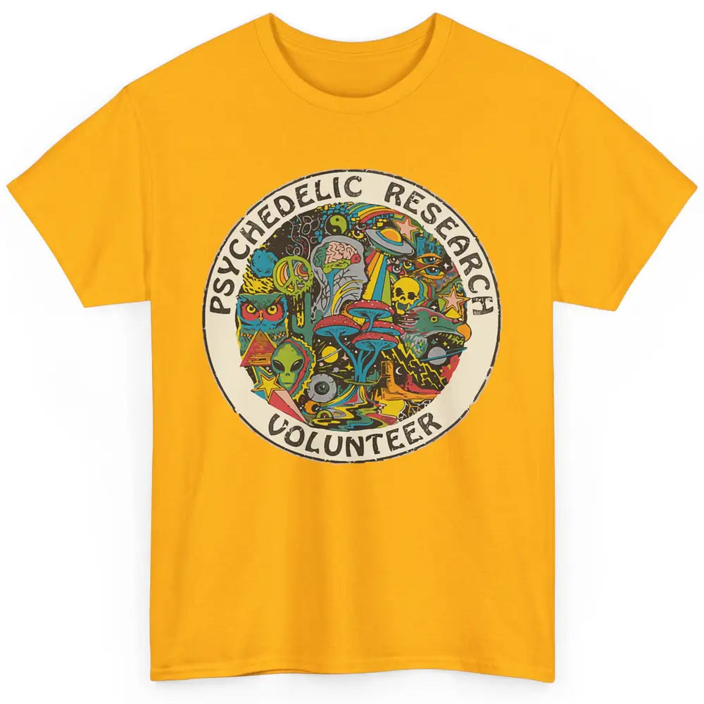 Retro Design Research Volunteer Psychedelic Mushroom Vintage Classic Unisex T-Shirt