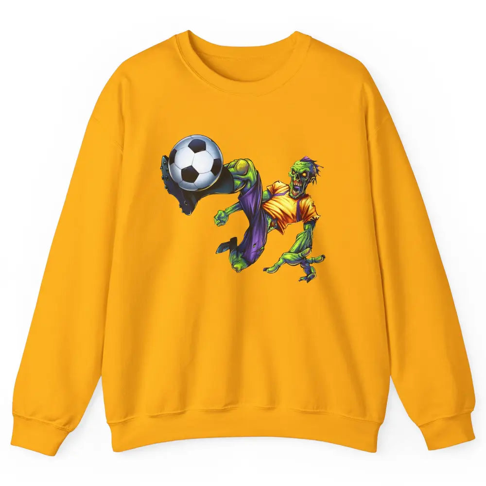 Zombie Soccer Striker Halloween Soccer Player Costume Gift Unisex Crewneck Sweatshirt