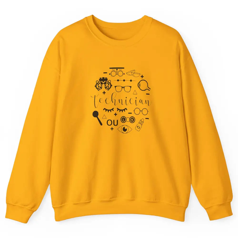 Optometry Symbols Eyeglasses Optician Optometrist Technician Unisex Crewneck Sweatshirt