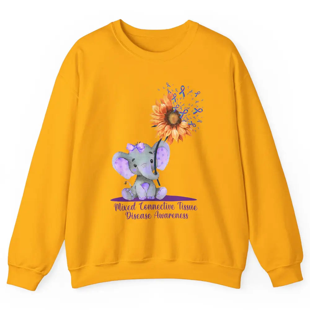 Mixed Connective Tissue Disease Baby Elephant Sunflower Unisex Crewneck Sweatshirt