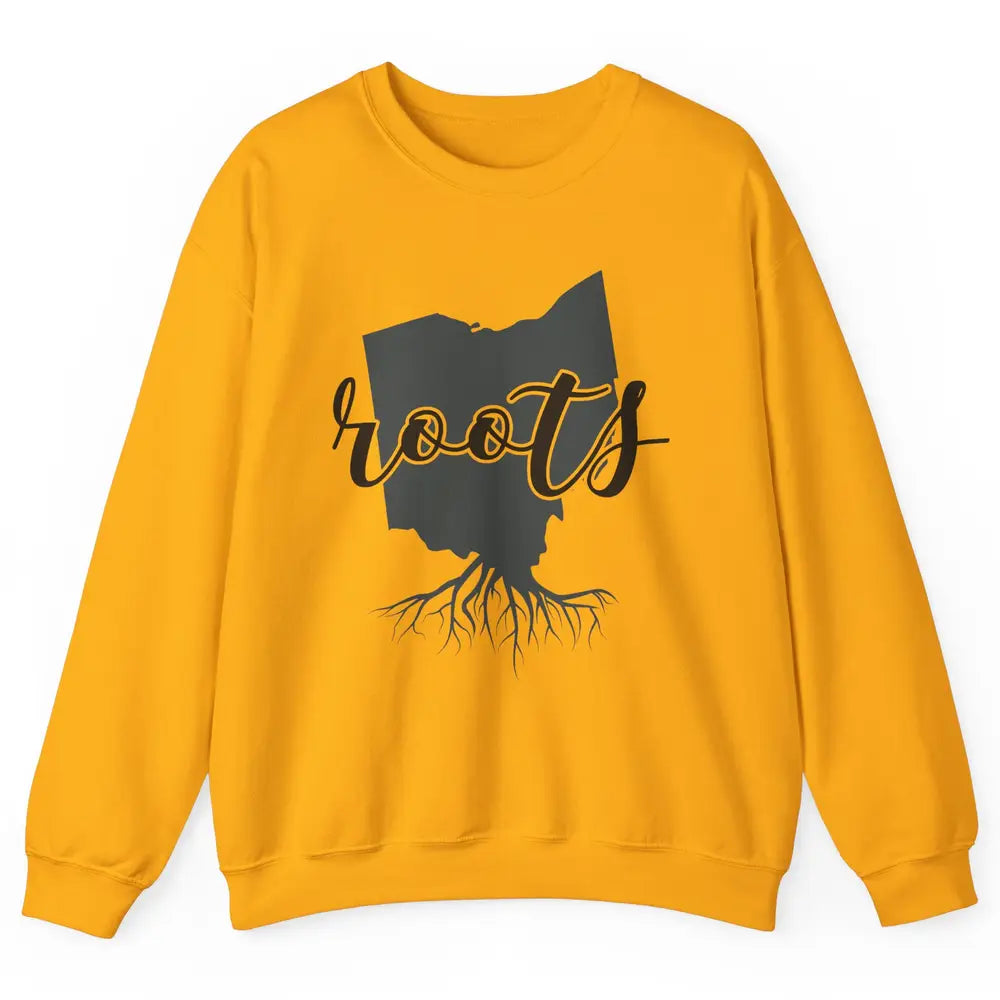 Ohio Map Blame It All On My Roots Ohio Native Pride Unisex Crewneck Sweatshirt