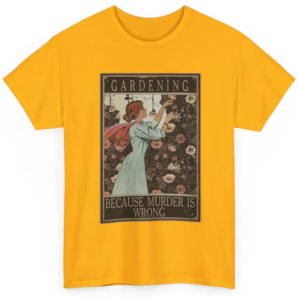 Retro Plant Mom Gardening Because Murder Is Wrong Gardener Classic Unisex T-Shirt