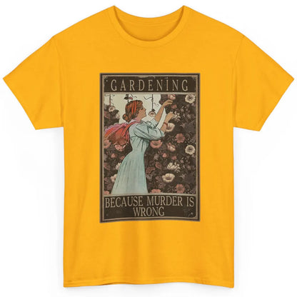 Retro Plant Mom Gardening Because Murder Is Wrong Gardener Classic Unisex T-Shirt