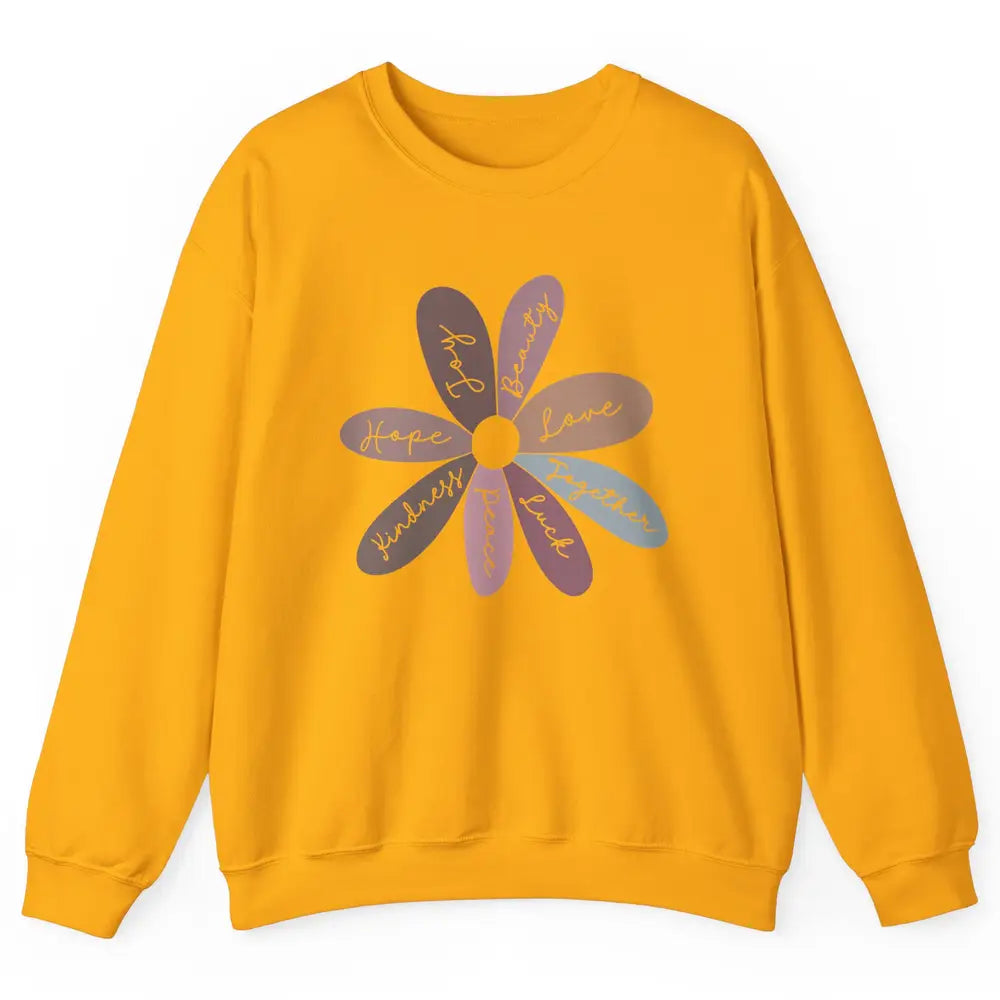 Retro Christian Daisy Flower Bible Verse Faith Inspirational Unisex Crewneck Sweatshirt