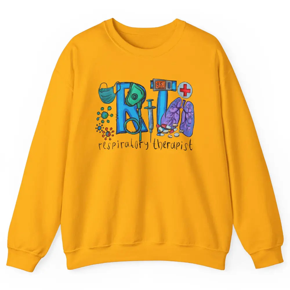 Respiratory Therapist Western Respiratory Therapy Hand Drawn Unisex Crewneck Sweatshirt