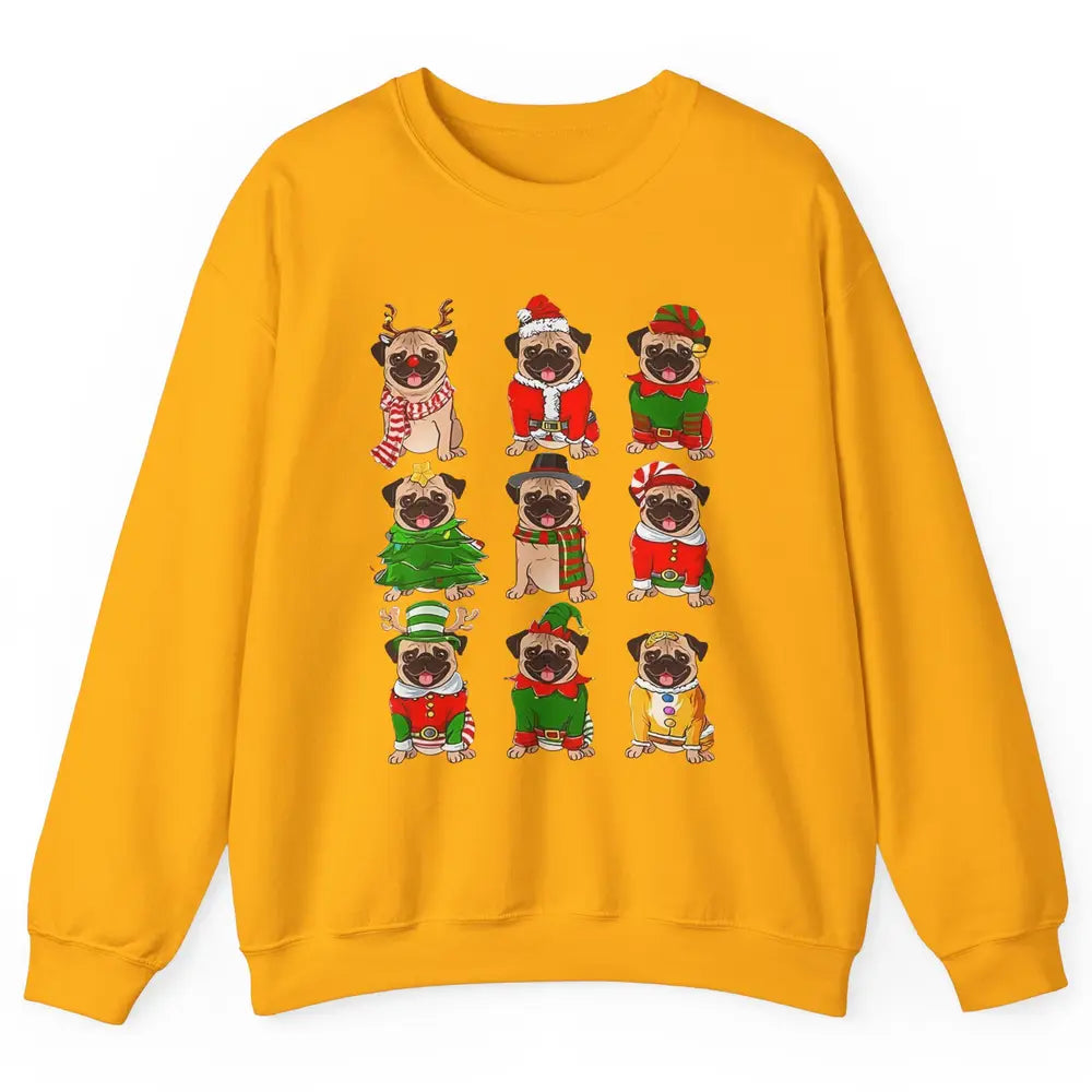 Pug Collection Christmas Santa Pug Dog Christmas Pugmas Unisex Crewneck Sweatshirt