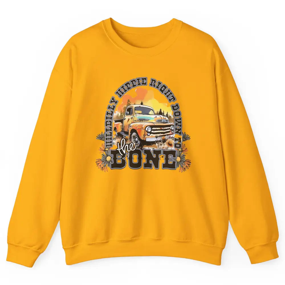 Retro Desert Truck Hippie Hillbilly Western Country Cowgirl Unisex Crewneck Sweatshirt