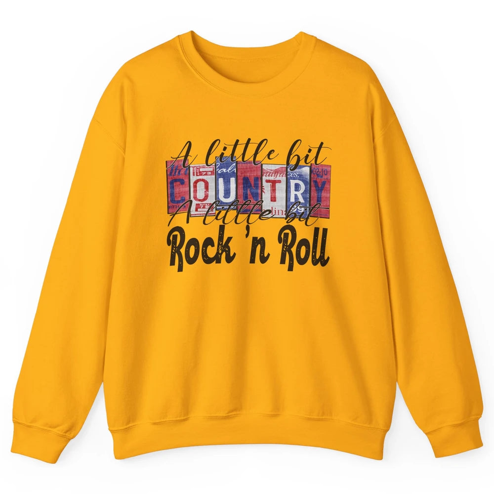 Retro A Little Bit Country A Little Bit Rock n Roll Western Unisex Crewneck Sweatshirt