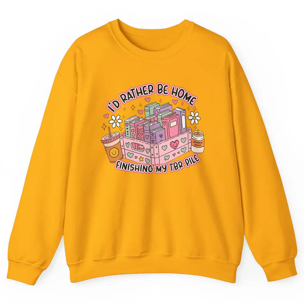 Retro Groovy TBR Book Readers Be Home Finishing My TBR Pile Unisex Crewneck Sweatshirt