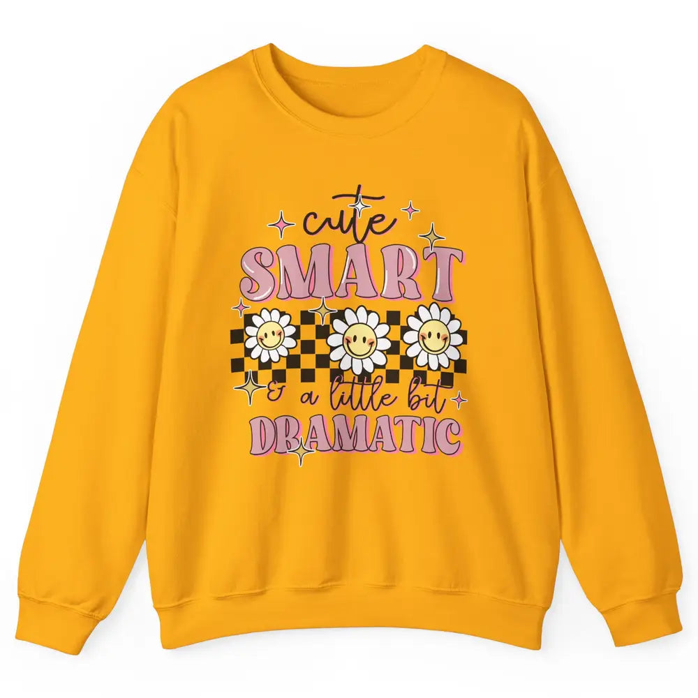 Retro Groovy Cute Smart & A Little Bit Dramatic Cute Girl Unisex Crewneck Sweatshirt