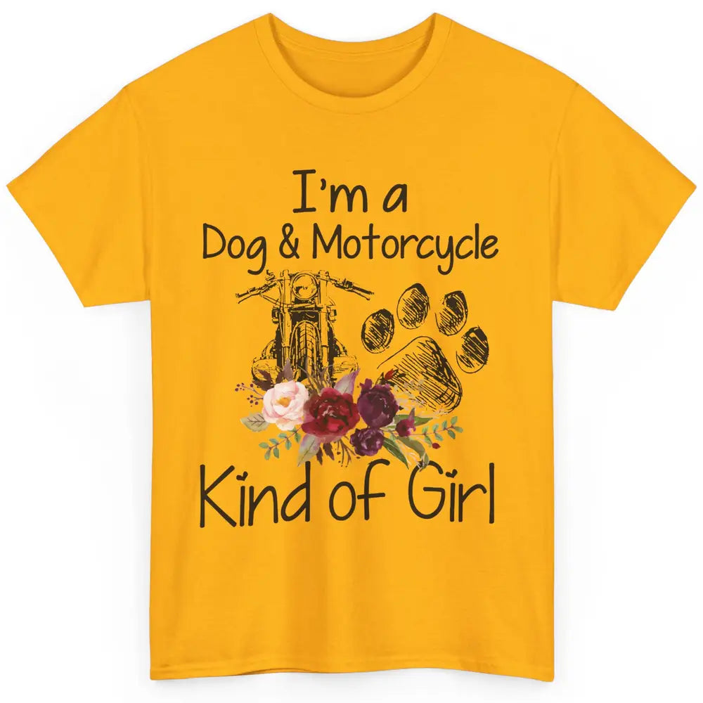 Retro Floral Motorbike I'm Dog Motorcycle Kinda Girl Dog Mom Classic Unisex T-Shirt