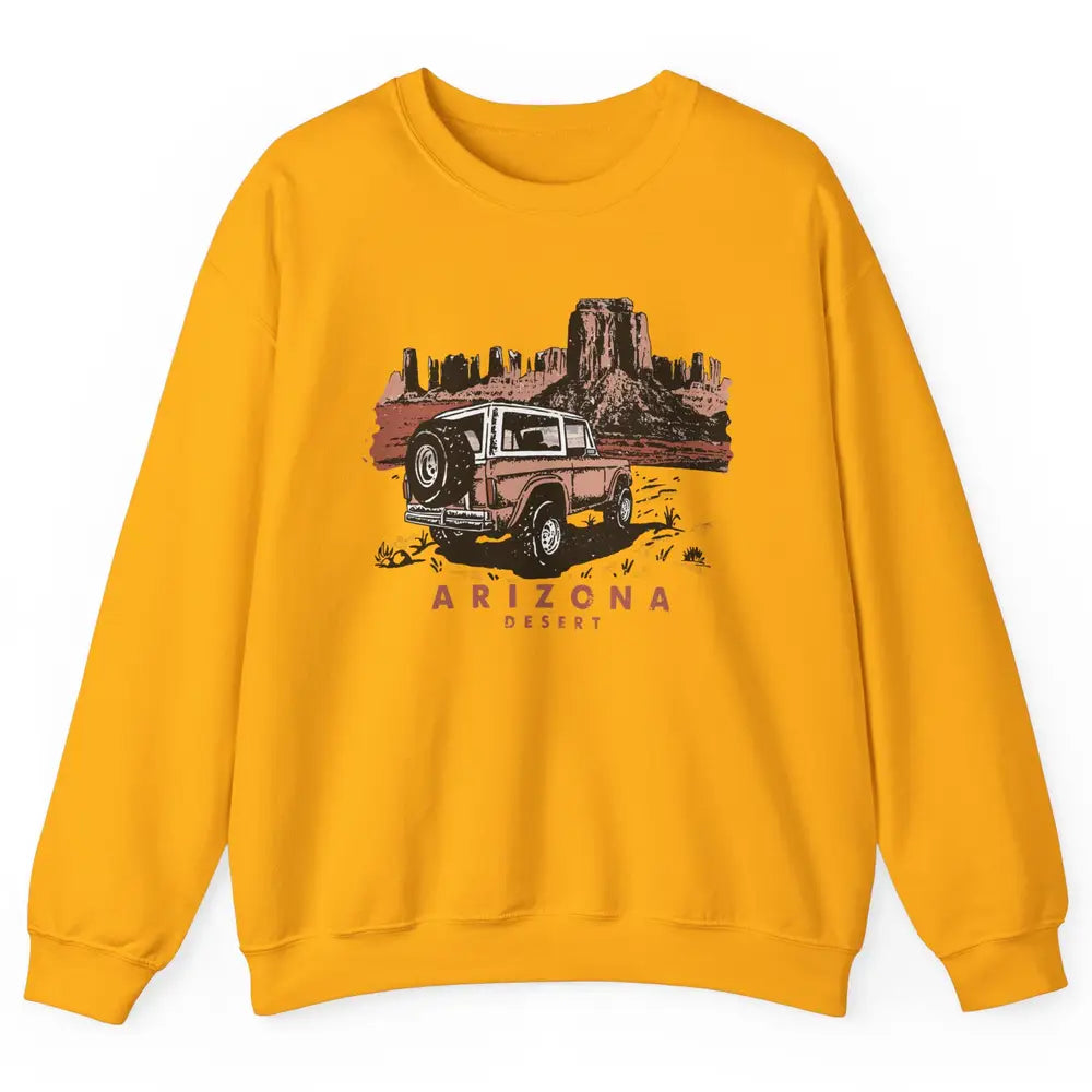 Retro Arizona Desert Truck Country Adventure Nature Lovers Unisex Crewneck Sweatshirt