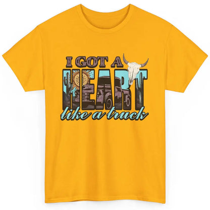 Retro Desert Bull Skull I Got A Heart Like A Truck Western Classic Unisex T-Shirt