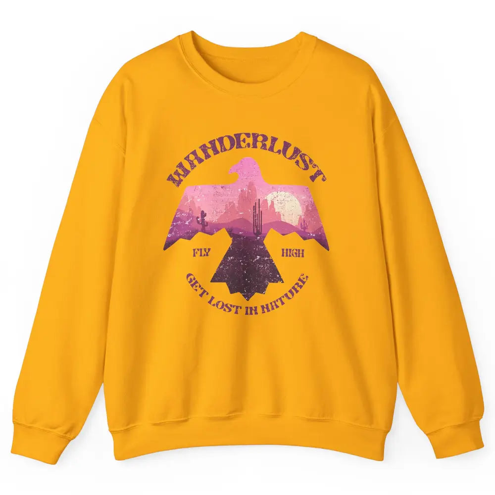 Retro Adventure Wanderlust Get Lost In Nature Travel Western Unisex Crewneck Sweatshirt