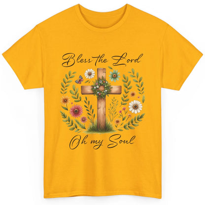 Bible Verse Bless The Lord Oh My Soul Christian Cross Retro Jesus Christ Church Classic Unisex T-Shirt