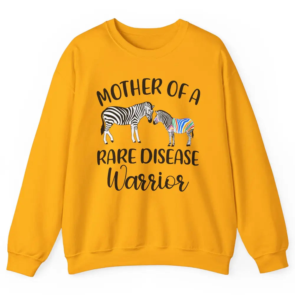 Mother Of A Rare Disease Warrior Zebra Rare Disease Mom Unisex Crewneck Sweatshirt