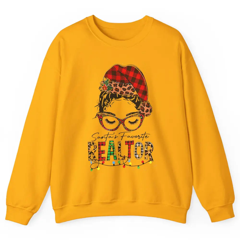 Merry Christmas Xmas Santa Messy Hair Realtor Real Estate Unisex Crewneck Sweatshirt