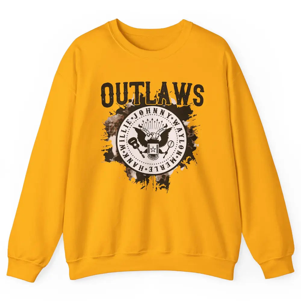 Retro Cowboy Bird Outlaws Western Country Music Cowgirl Unisex Crewneck Sweatshirt