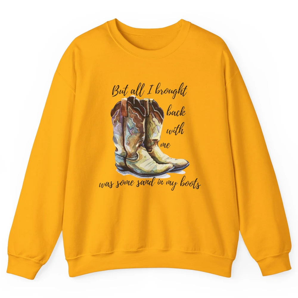 Retro Leopard Sand In My Boot Western Country Cowgirl Cowboy Unisex Crewneck Sweatshirt