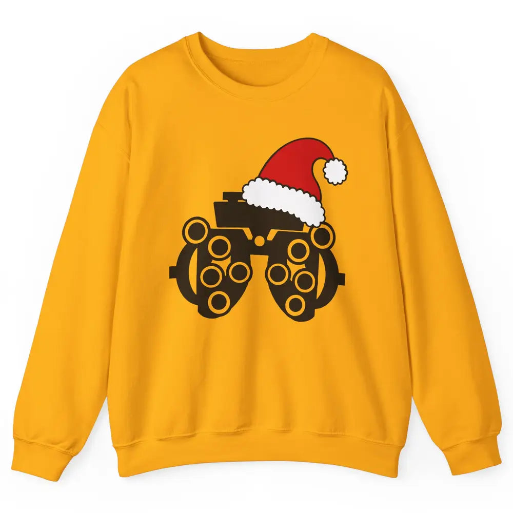 Phoropter Santa Hat Optometrist Christmas Ophthalmic Tech Unisex Crewneck Sweatshirt