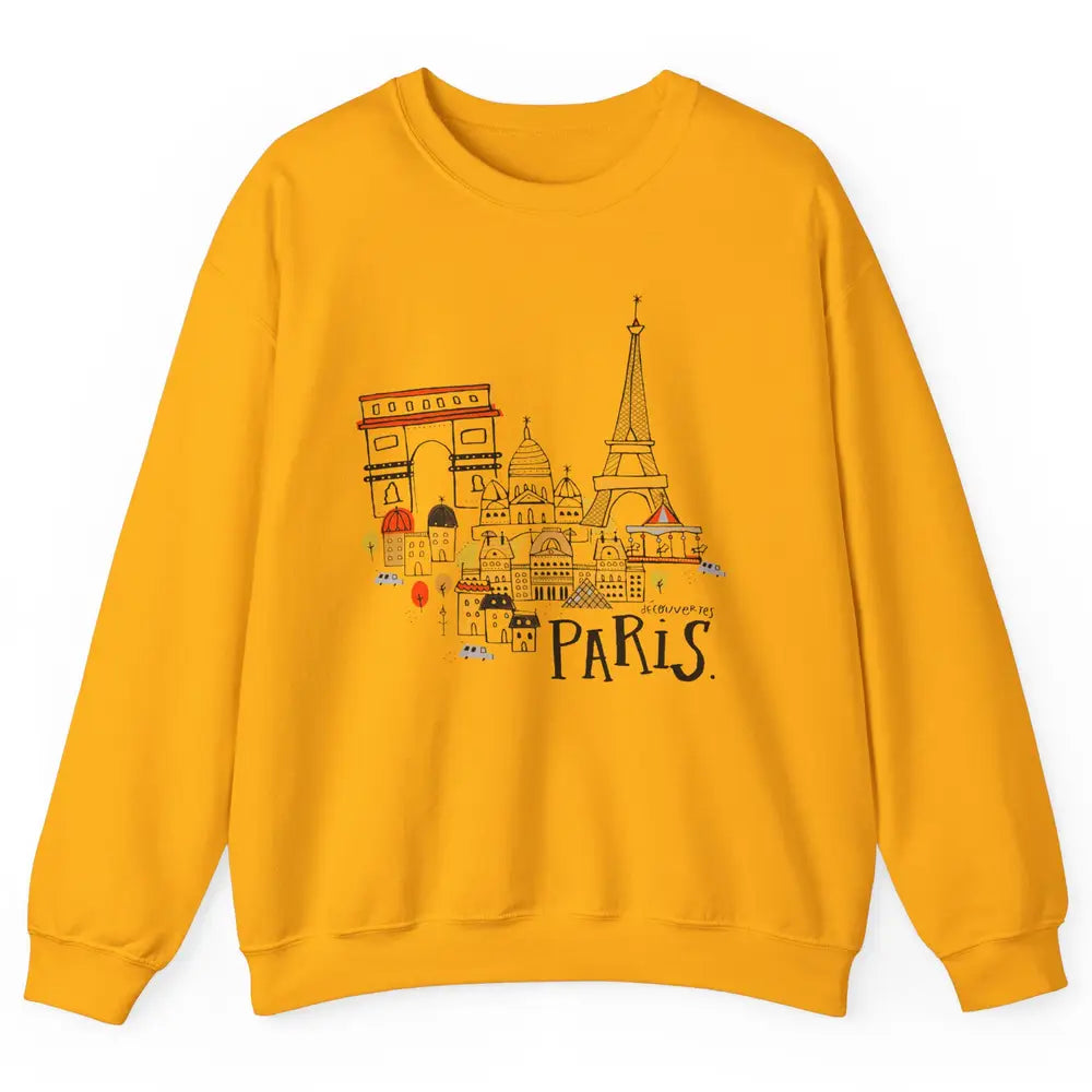 Paris Eiffel Tower Travel France Gift Paris Skyline Unisex Crewneck Sweatshirt