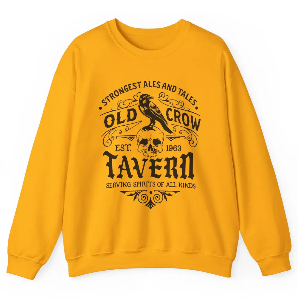 Old Crow Farmhouse Tavern Serving Spirit All Kinds Halloween Unisex Crewneck Sweatshirt