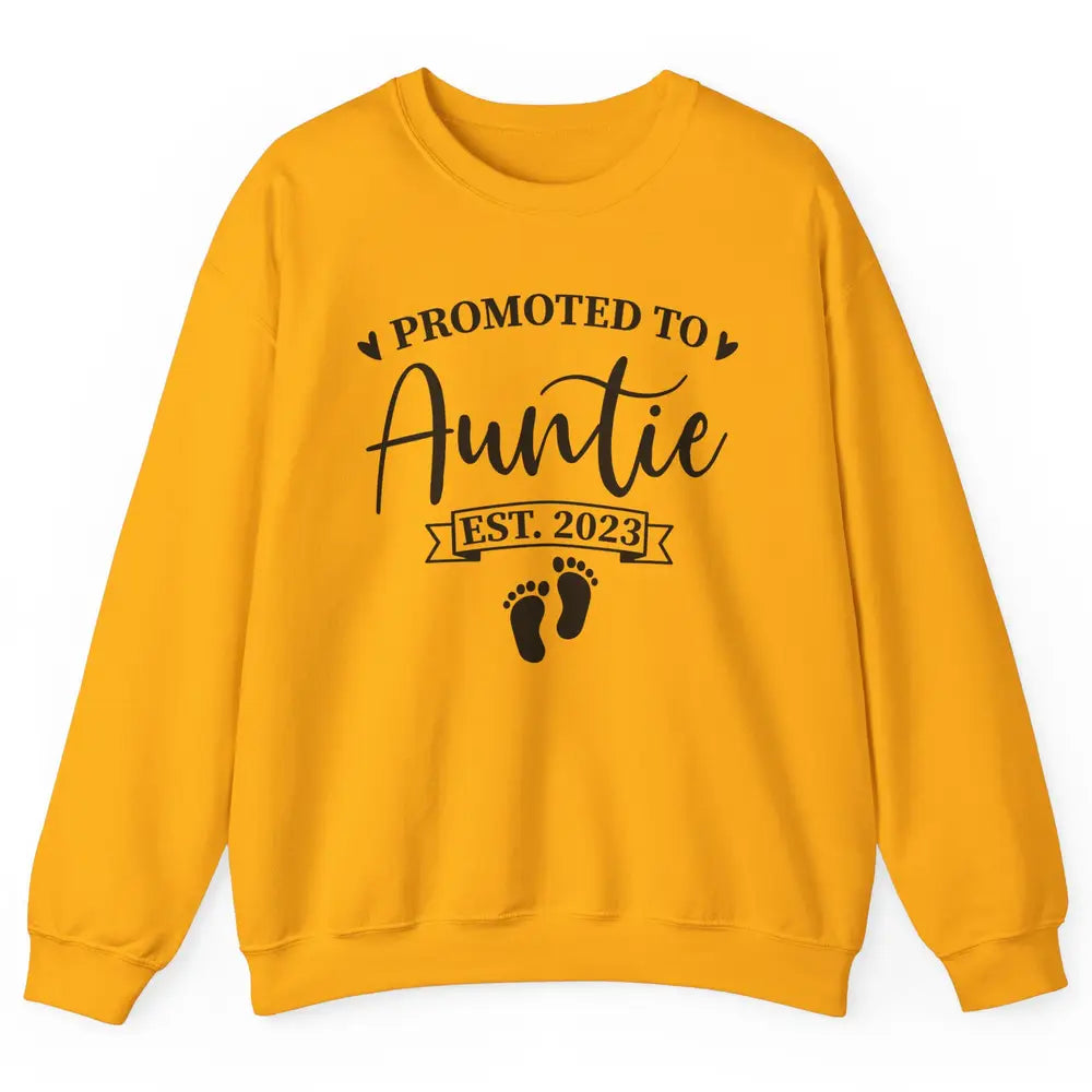 Promoted To Auntie Est 2023 Auntie To Be Baby Reveal Gift Unisex Crewneck Sweatshirt
