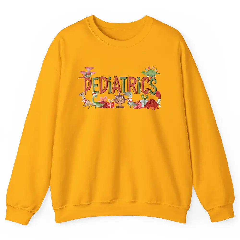 Pediatrics Christmas PEDS Nurse Dinosaur Xmas Physical Nurse Unisex Crewneck Sweatshirt