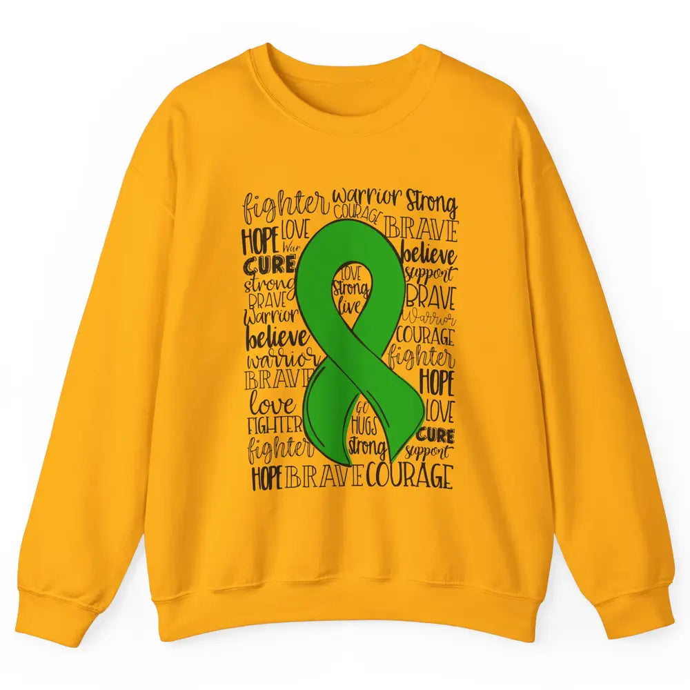 PANS/PANDAS Awareness Floral Green Ribbon Hope Love Cure Unisex Crewneck Sweatshirt