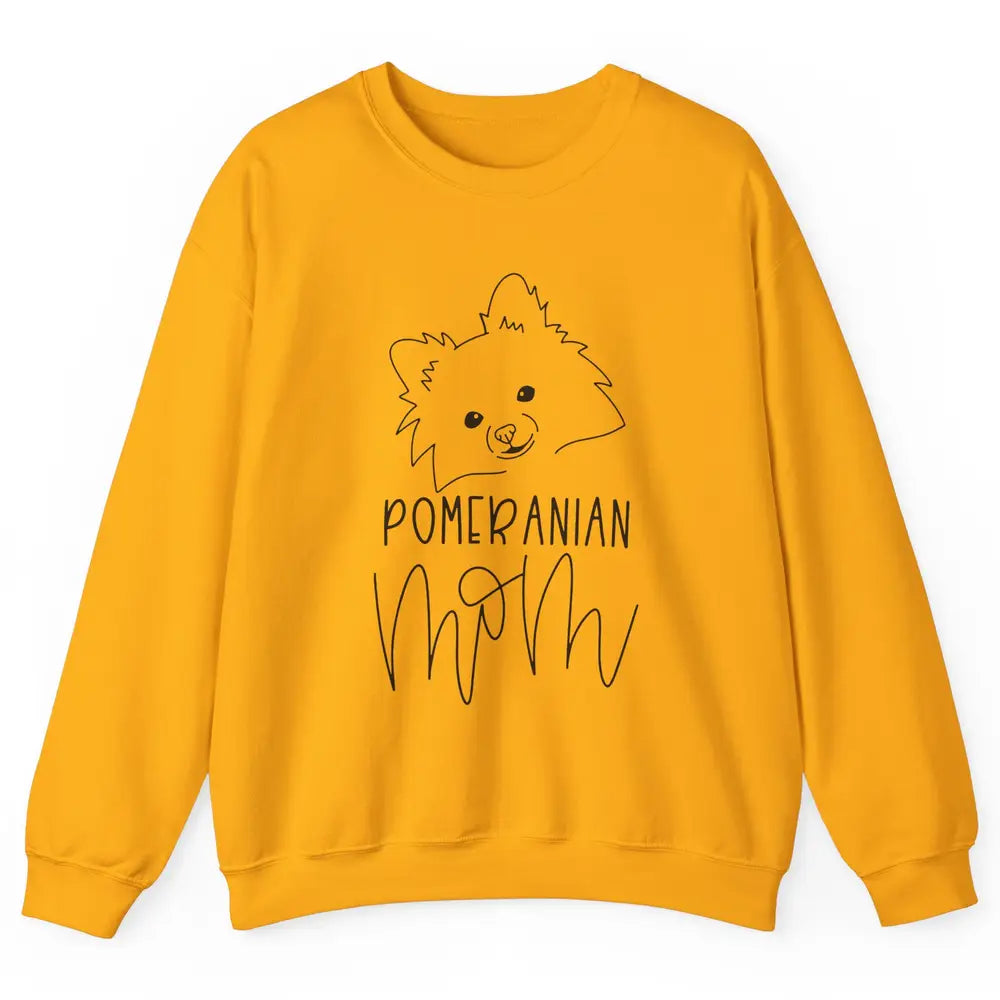 Pomeranian Mom Hand Drawing Pomeranian Mom Dog Lady Gift Unisex Crewneck Sweatshirt