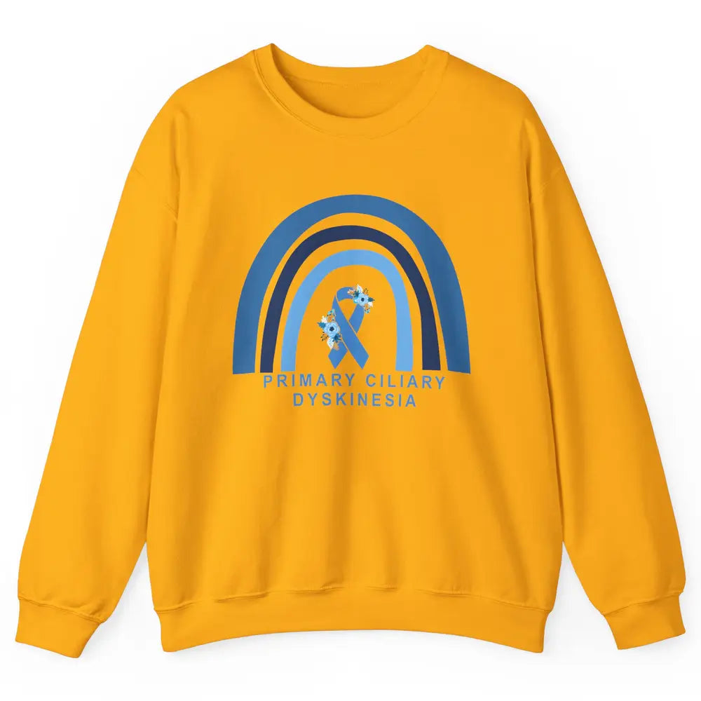 Primary Ciliary Dyskinesia Blue Rainbow Respiratory Diseases Unisex Crewneck Sweatshirt