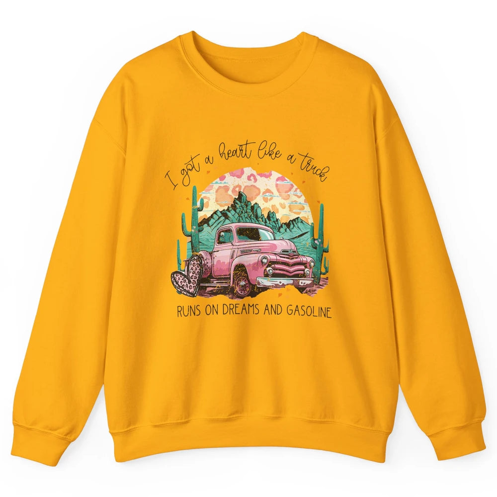 Retro Desert Truck Got A Heart Like A Truck Western Country Unisex Crewneck Sweatshirt