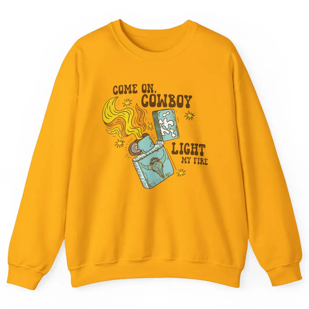 Retro Cowgirl Just Smile And Say God Bless Western Desert Unisex Crewneck Sweatshirt