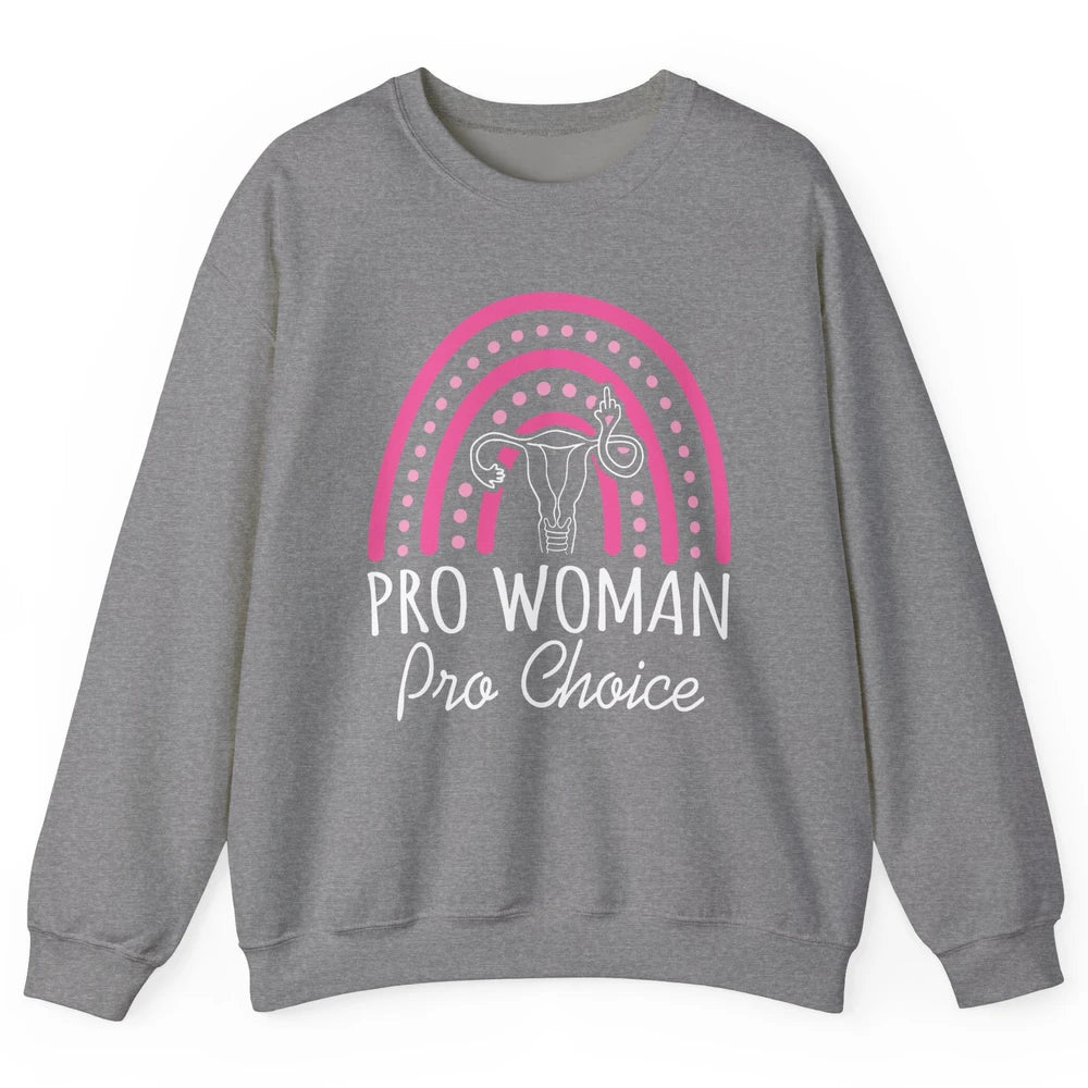 Pro Women Pro Choice My Uterus Rainbow Abortion Rights Unisex Crewneck Sweatshirt