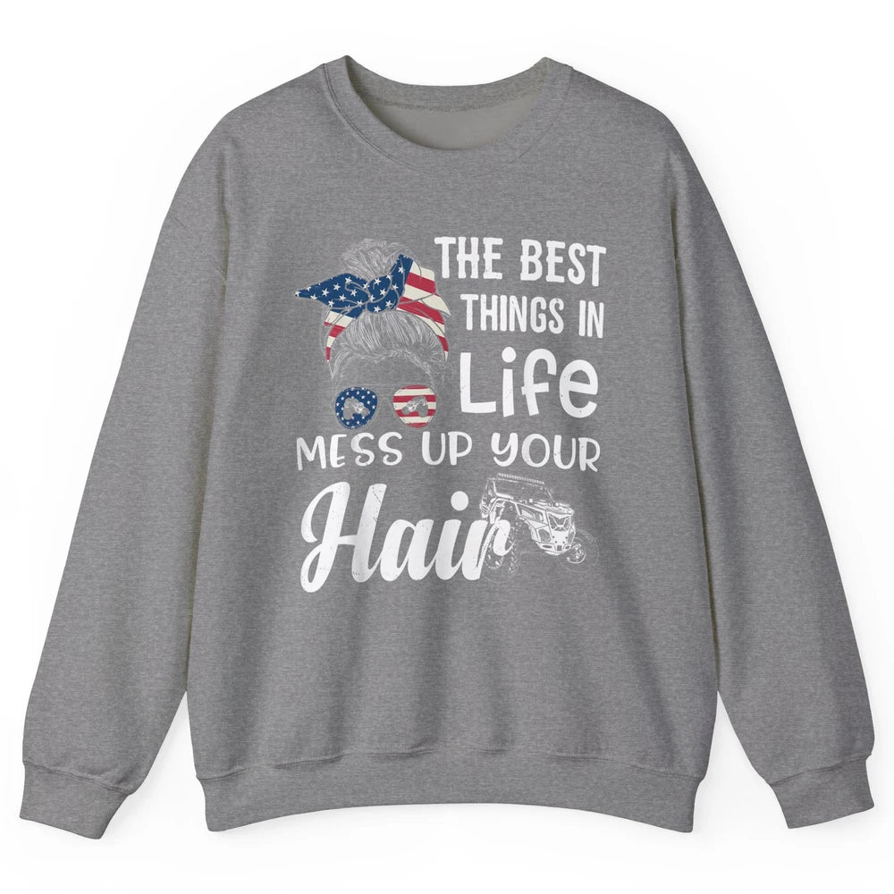 Retro Mess Up Your Hair Motocross Quad Biker ATV SXS Offroad Unisex Crewneck Sweatshirt
