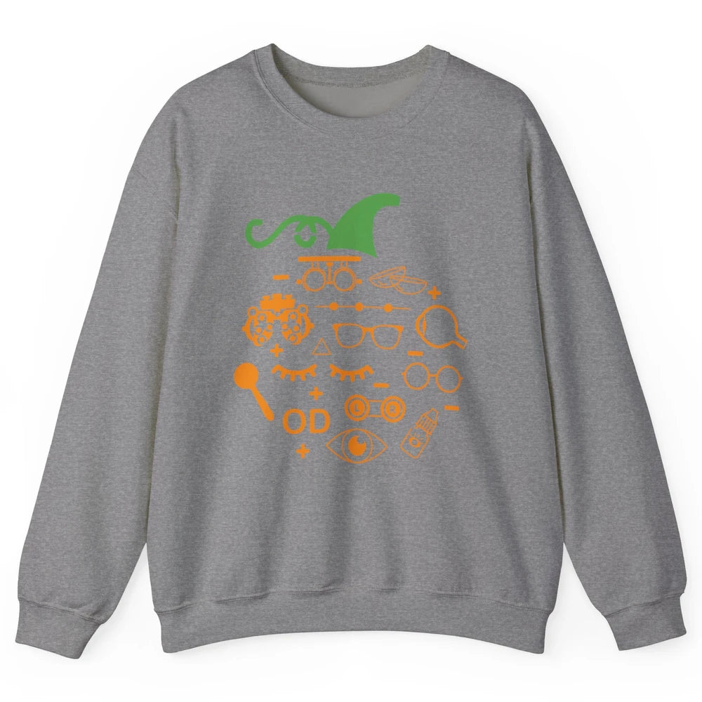 Optometry Glasses Pumpkin Halloween Optometrist Optician Unisex Crewneck Sweatshirt